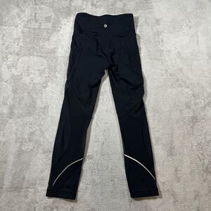 Lululemon women’s leggings Chasing Miles Running Tight Black Size 2‎ Reflective